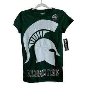 NWT Women's Green Michigan State Short Sleeve T-Shirt Round Neck Medium